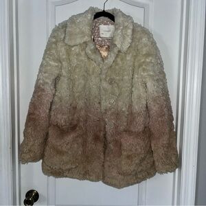 Anthropology Faux Fir Ombré Coat